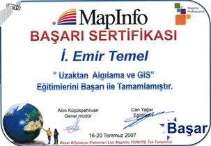  Şahin Planlama - Map İnfo Seltifikası